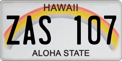 HI license plate ZAS107
