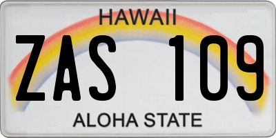 HI license plate ZAS109