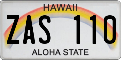 HI license plate ZAS110