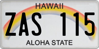 HI license plate ZAS115