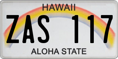HI license plate ZAS117