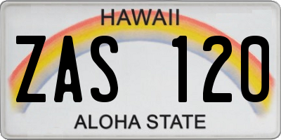 HI license plate ZAS120