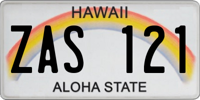 HI license plate ZAS121