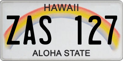 HI license plate ZAS127