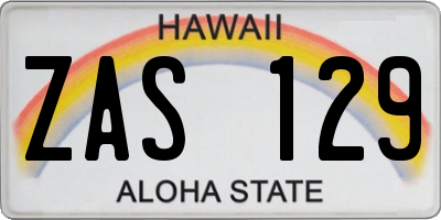 HI license plate ZAS129
