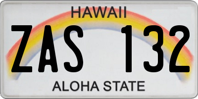 HI license plate ZAS132