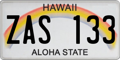 HI license plate ZAS133