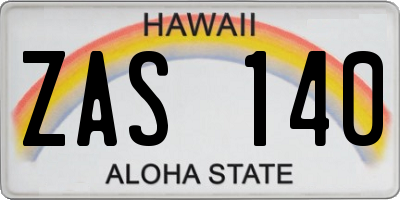 HI license plate ZAS140