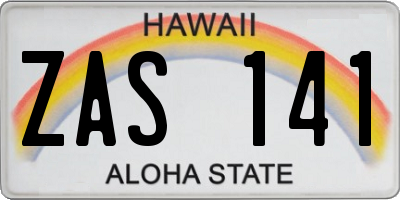 HI license plate ZAS141