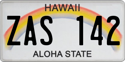 HI license plate ZAS142