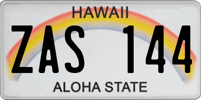 HI license plate ZAS144