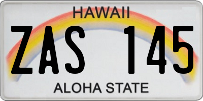 HI license plate ZAS145