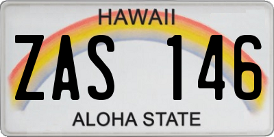 HI license plate ZAS146