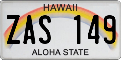 HI license plate ZAS149