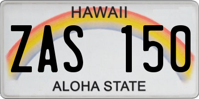 HI license plate ZAS150