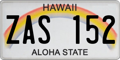 HI license plate ZAS152