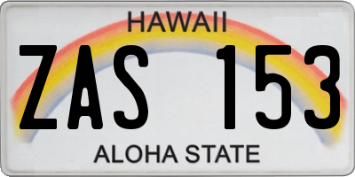 HI license plate ZAS153