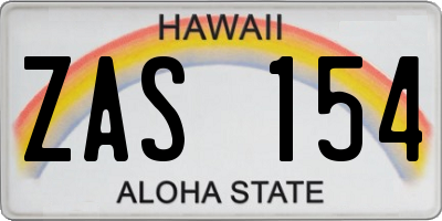 HI license plate ZAS154