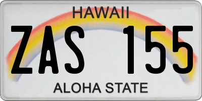 HI license plate ZAS155