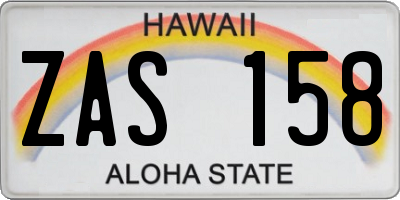 HI license plate ZAS158