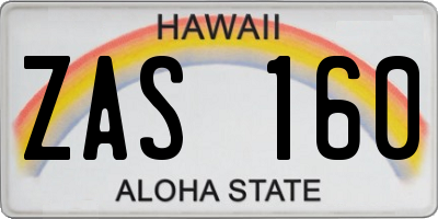 HI license plate ZAS160