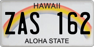 HI license plate ZAS162