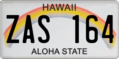 HI license plate ZAS164