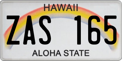 HI license plate ZAS165