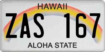HI license plate ZAS167
