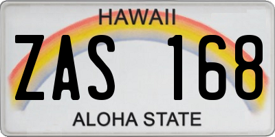HI license plate ZAS168