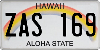 HI license plate ZAS169