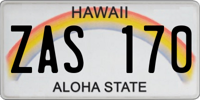 HI license plate ZAS170
