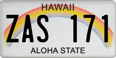 HI license plate ZAS171