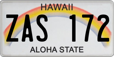 HI license plate ZAS172