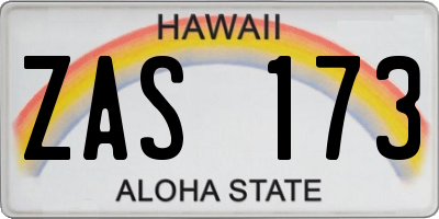 HI license plate ZAS173