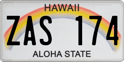HI license plate ZAS174