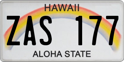 HI license plate ZAS177