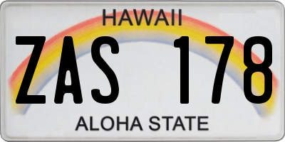 HI license plate ZAS178