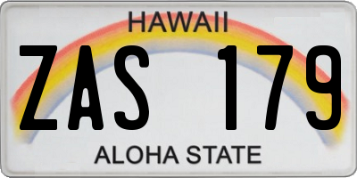 HI license plate ZAS179