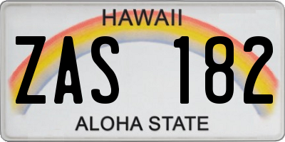 HI license plate ZAS182