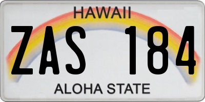 HI license plate ZAS184