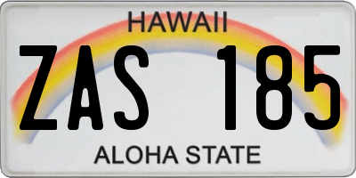 HI license plate ZAS185