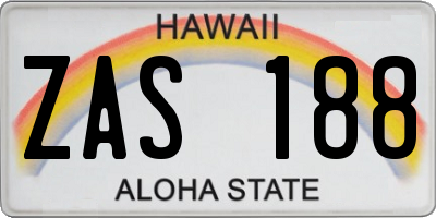 HI license plate ZAS188