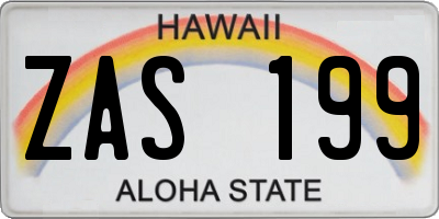 HI license plate ZAS199