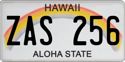 HI license plate ZAS256