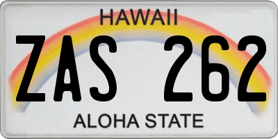 HI license plate ZAS262