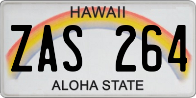 HI license plate ZAS264