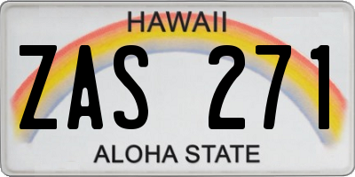 HI license plate ZAS271