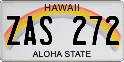 HI license plate ZAS272