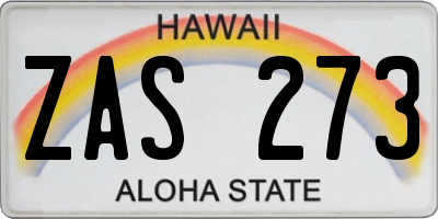 HI license plate ZAS273